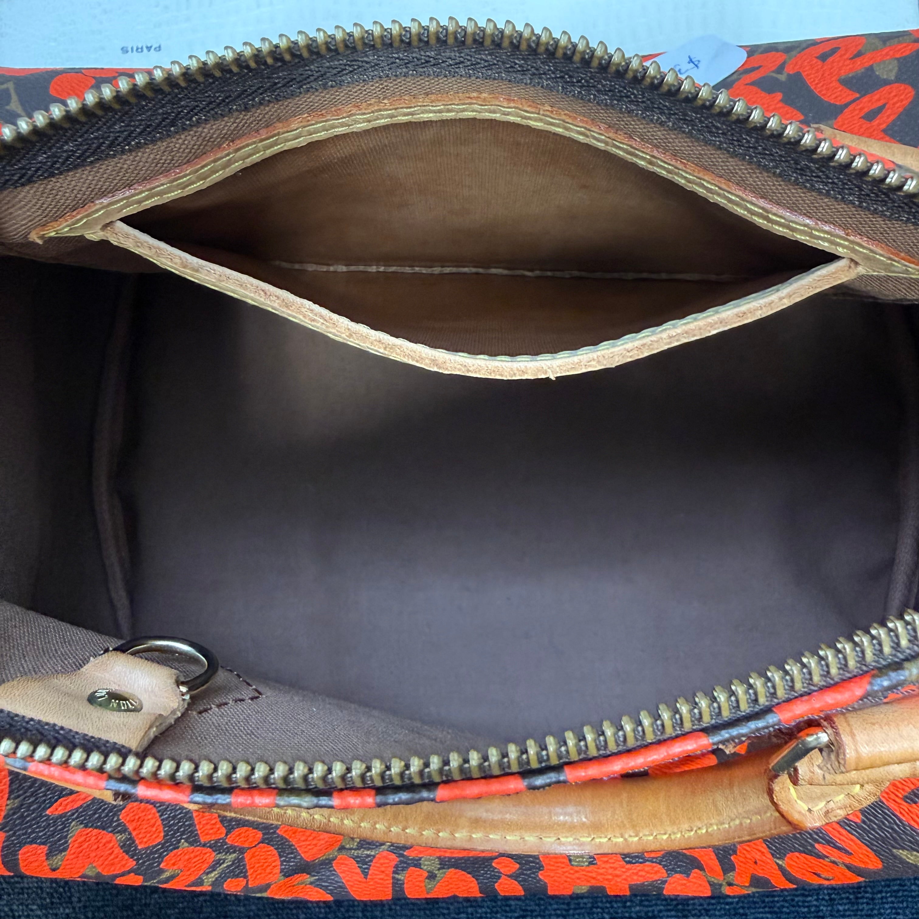 Louis Vuitton | Red Graffiti Monogram Style Speedy Top Handle Bag (Pristine Condition)
