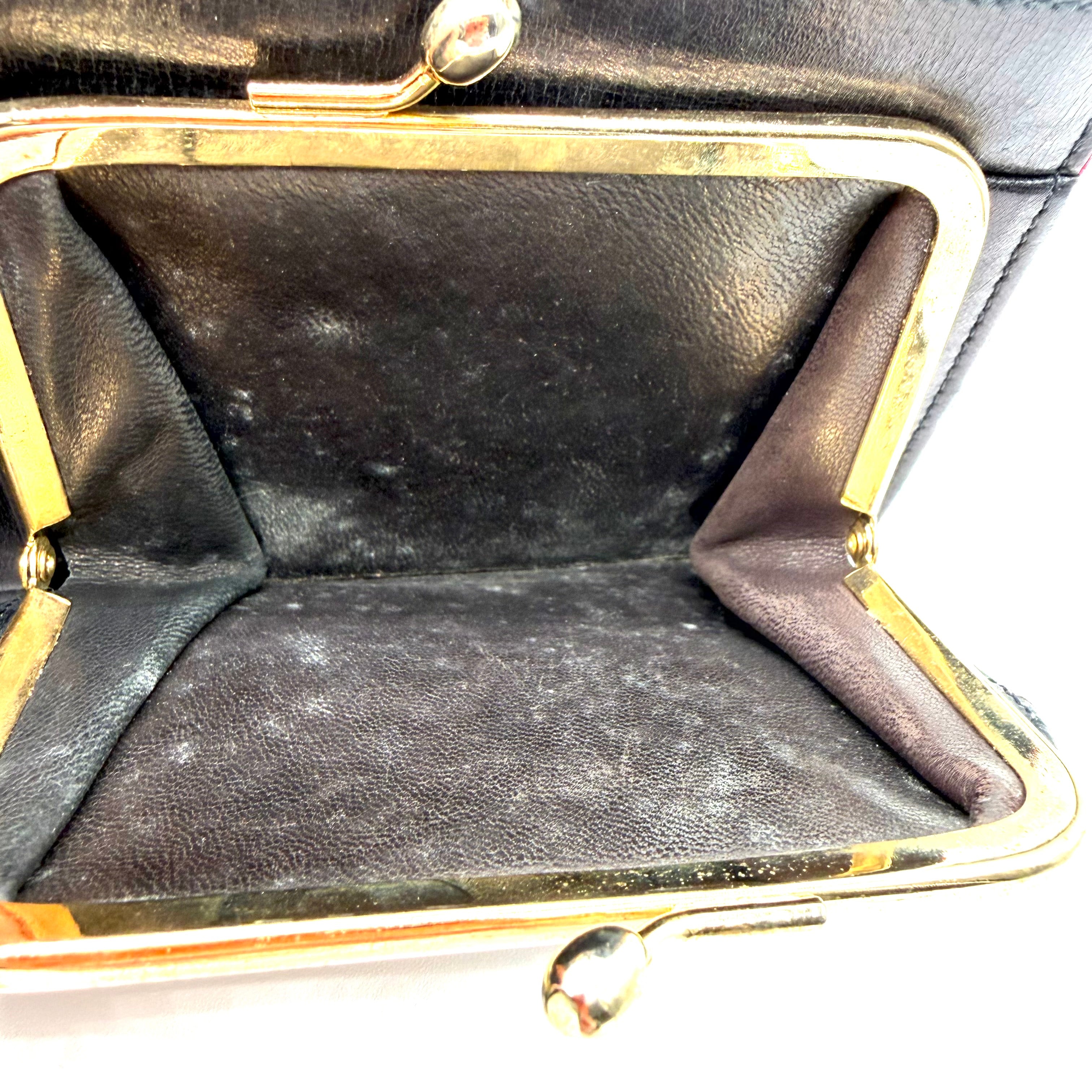 Roberta di Camerino | Geometric Bifold Wallet | Multicolour Velvet and Black Leather | Gold-Tone Hardware