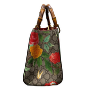 Gucci | Floral Bird Print Monogram Bamboo Handle Tote Bag (Pristine Condition)