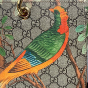 Gucci | Floral Bird Print Monogram Bamboo Handle Tote Bag (Pristine Condition)
