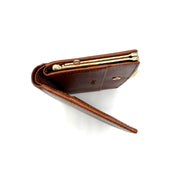 Burberrys | Vintage Bifold Wallet with Coin Purse | Brown Grained Leather | Gold-Tone Hardware