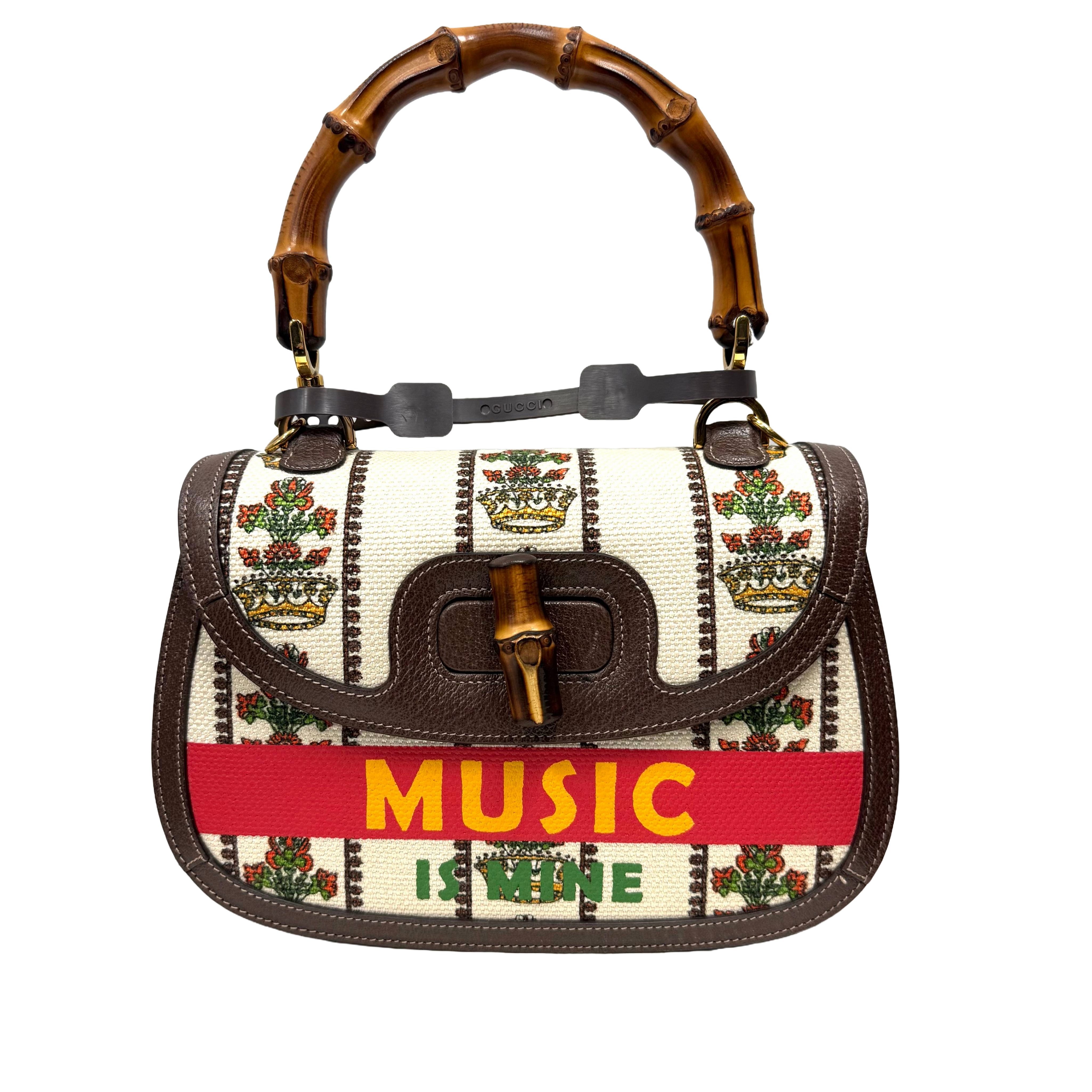 Gucci | Bamboo Handle Embroidered Canvas Top Handle Bag – Centennial Edition (Pristine Condition)