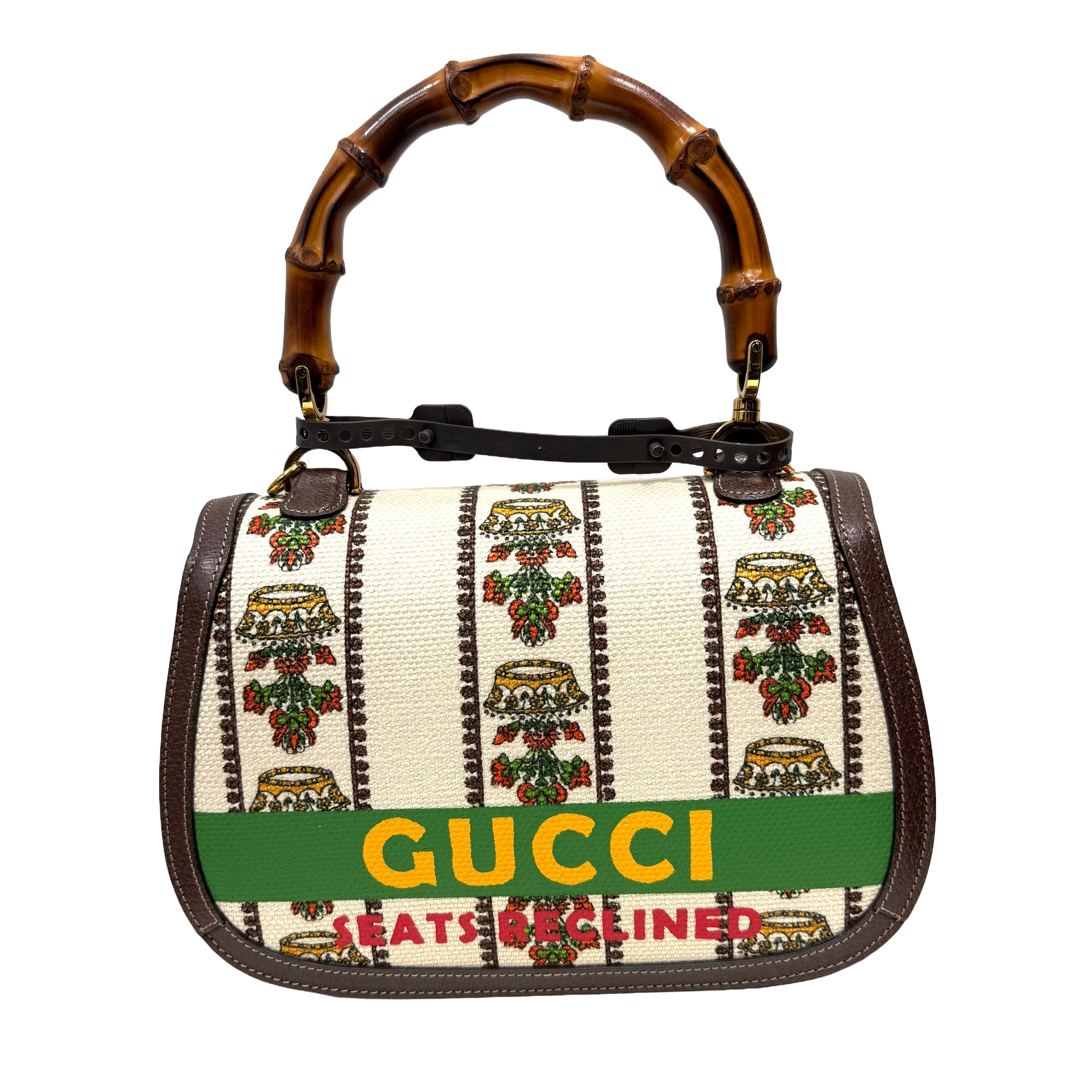 Gucci | Bamboo Handle Embroidered Canvas Top Handle Bag – Centennial Edition (Pristine Condition)
