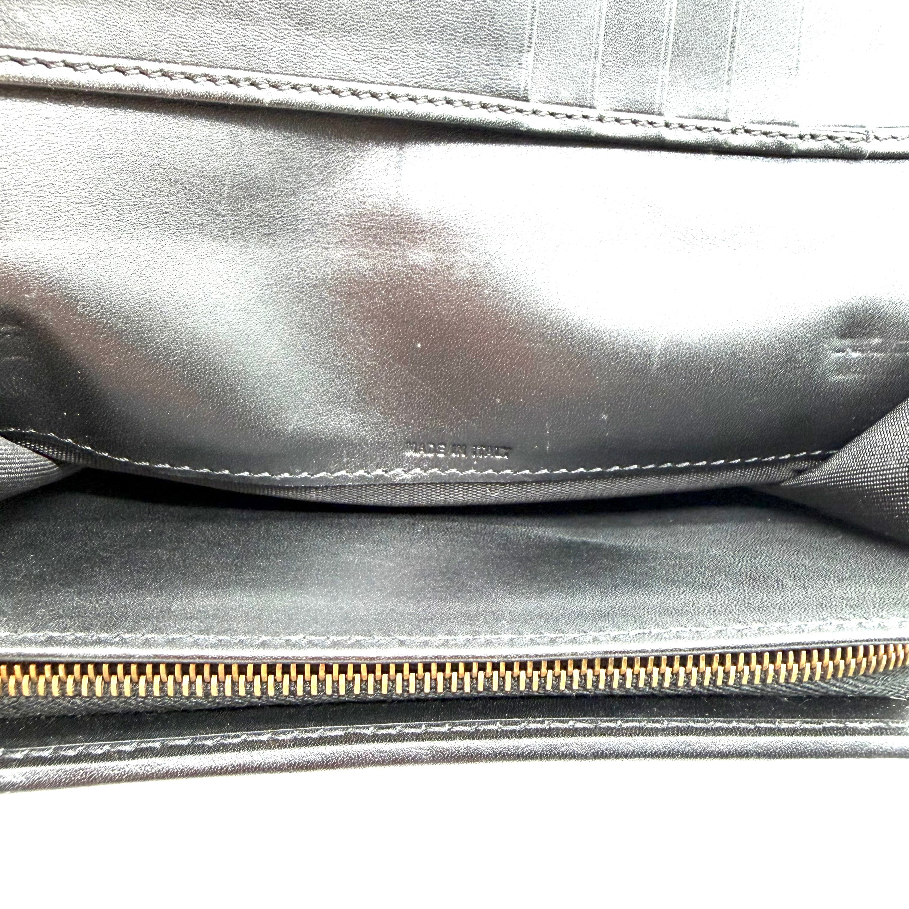 Fendi | Zucca Compact Trifold Wallet | Brown FF Jacquard and Black Leather | Gold-Tone Hardware