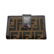 Fendi | Zucca Compact Bifold Wallet | Brown FF Jacquard and Leather | Silver-Tone Hardware