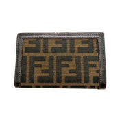 Fendi | Zucca Compact Bifold Wallet | Brown FF Jacquard and Leather | Silver-Tone Hardware