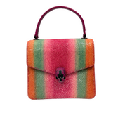 Bvlgari | Rainbow Gradient Serpenti Top Handle Bag – Multicolor Exotic Texture Mini Satchel (Pristine Condition)