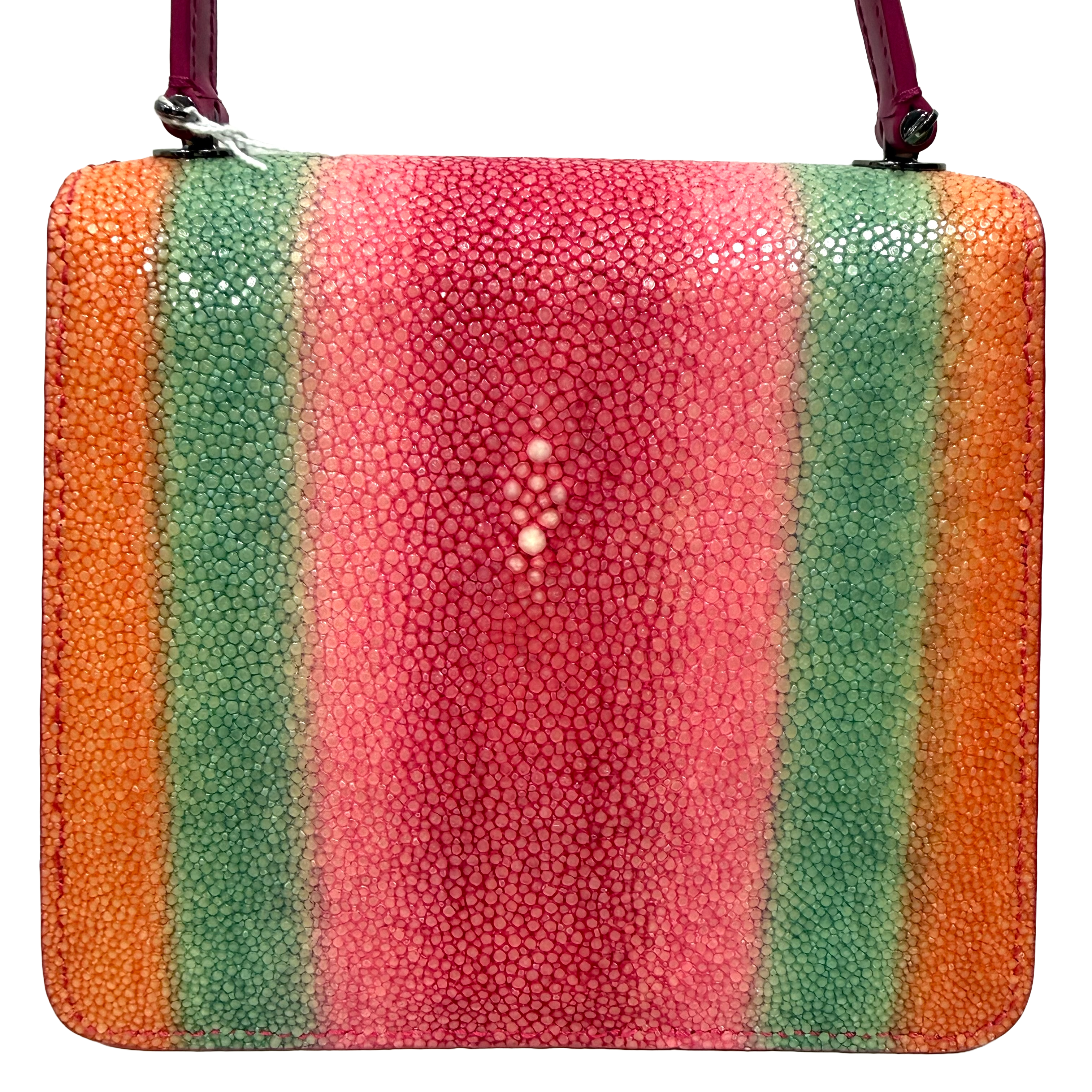 Bvlgari | Rainbow Gradient Serpenti Top Handle Bag – Multicolor Exotic Texture Mini Satchel (Pristine Condition)