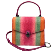 Bvlgari | Rainbow Gradient Serpenti Top Handle Bag – Multicolor Exotic Texture Mini Satchel (Pristine Condition)