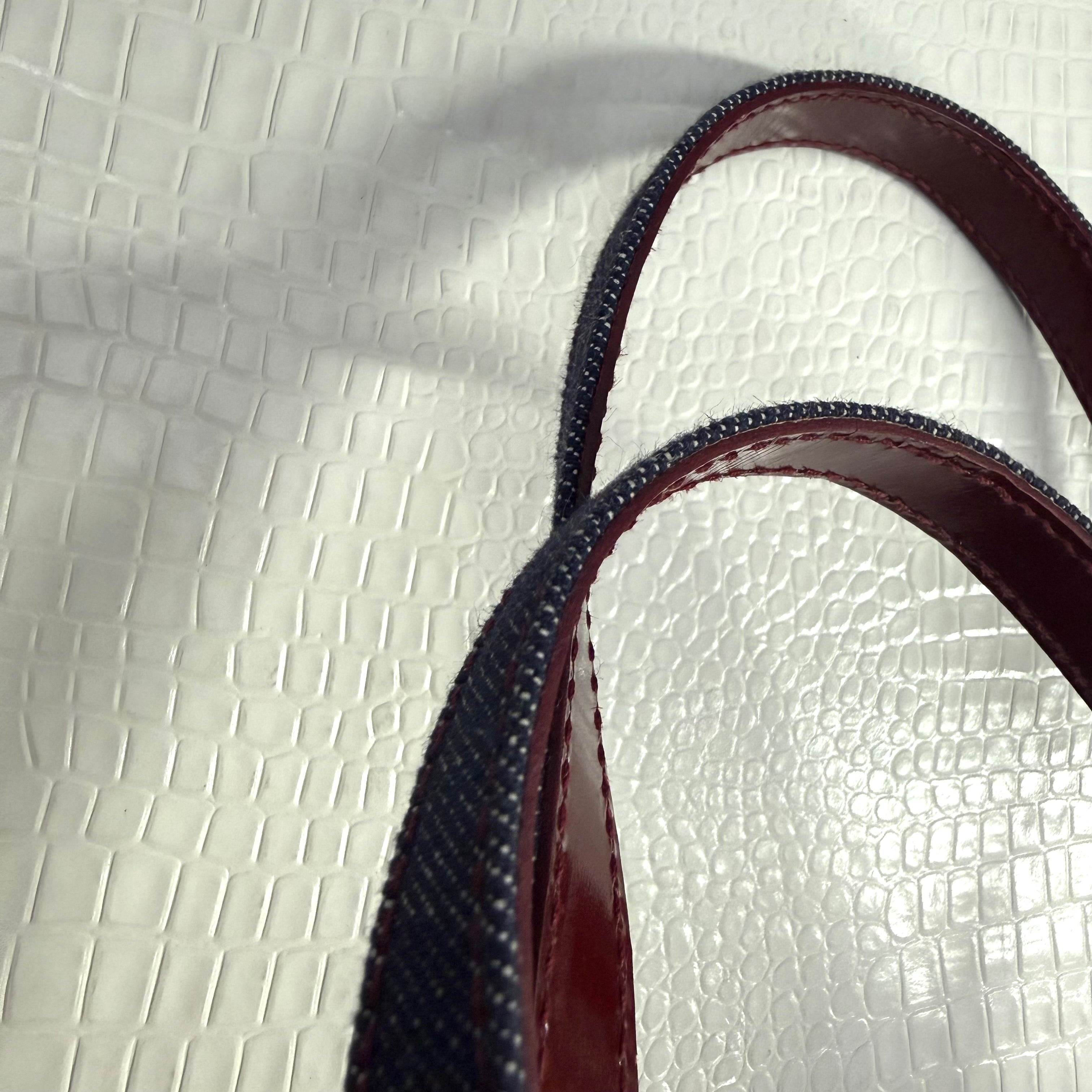 Burberry | Vintage Check Canvas Tote Bag with Denim Pocket (Excellent Condition)
