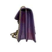 Iridescent Purple Serpenti-Style Chain Shoulder Bag – Metallic Exotic Texture Mini Evening Bag (Pristine Condition)