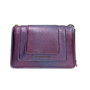 Iridescent Purple Serpenti-Style Chain Shoulder Bag – Metallic Exotic Texture Mini Evening Bag (Pristine Condition)