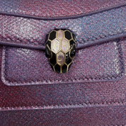 Iridescent Purple Serpenti-Style Chain Shoulder Bag – Metallic Exotic Texture Mini Evening Bag (Pristine Condition)