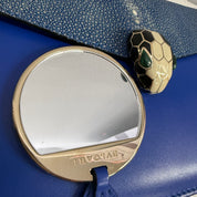 Bvlgari | Royal Blue Serpenti Chain Shoulder Bag – Exotic Textured Flap Mini Crossbody (Excellent Condition)