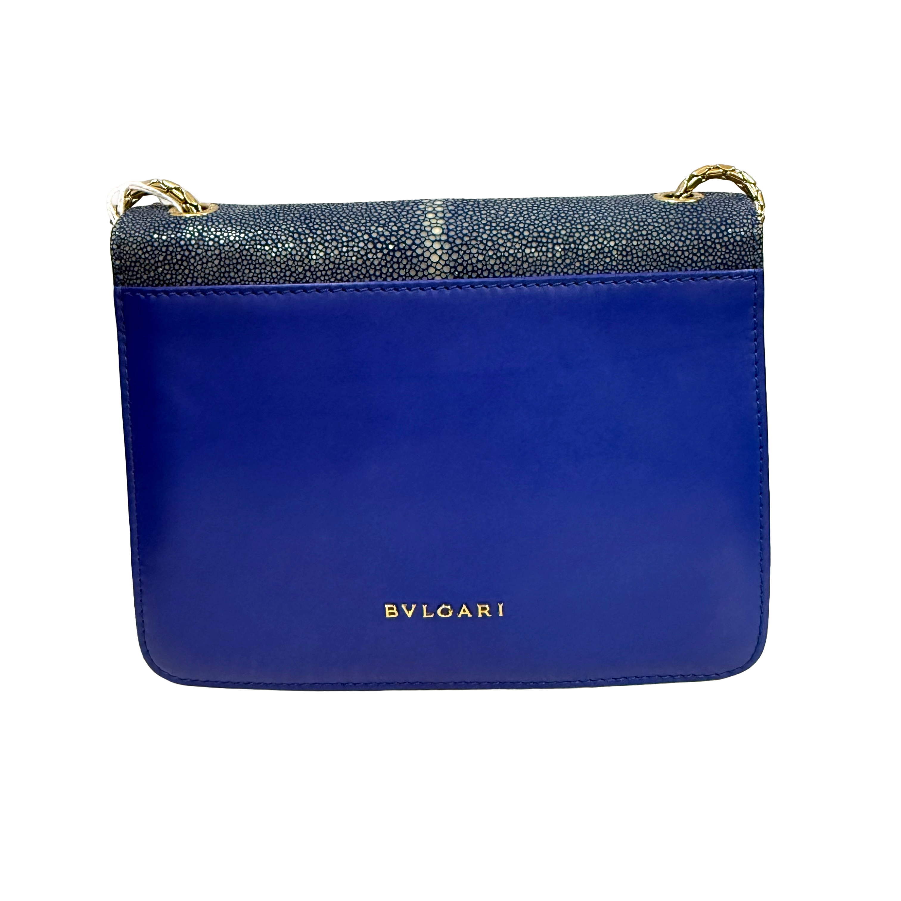 Bvlgari | Royal Blue Serpenti Chain Shoulder Bag – Exotic Textured Flap Mini Crossbody (Excellent Condition)