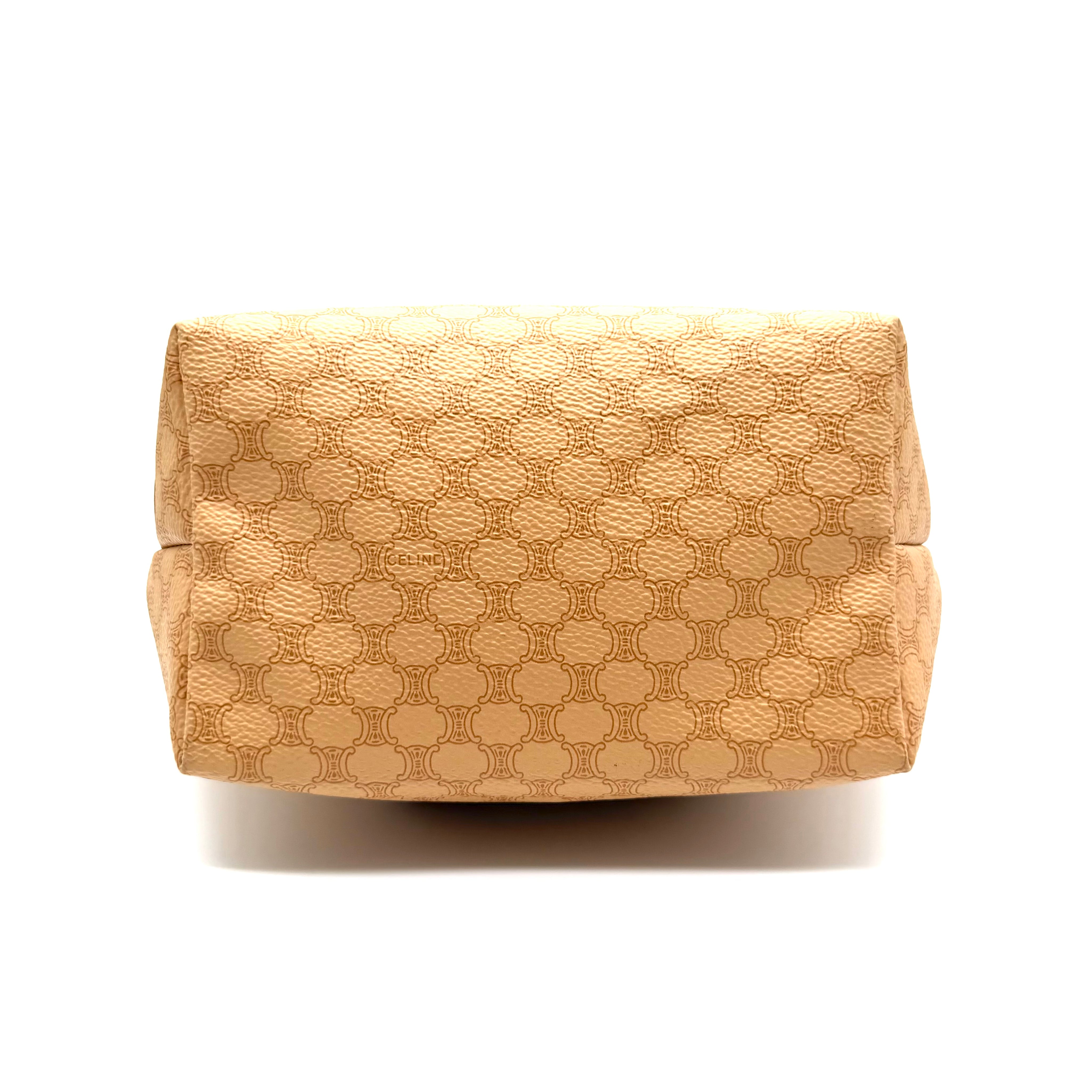 Celine | Macadam Triomphe Shoulder Bag | Beige Triomphe Canvas and Tan Leather | Gold-Tone Hardware