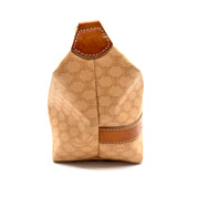 Celine | Macadam Triomphe Shoulder Bag | Beige Triomphe Canvas and Tan Leather | Gold-Tone Hardware