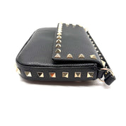 Valentino Garavani | Rockstud Crossbody Bag | Black Grained Leather | Gold-Tone Studded Hardware