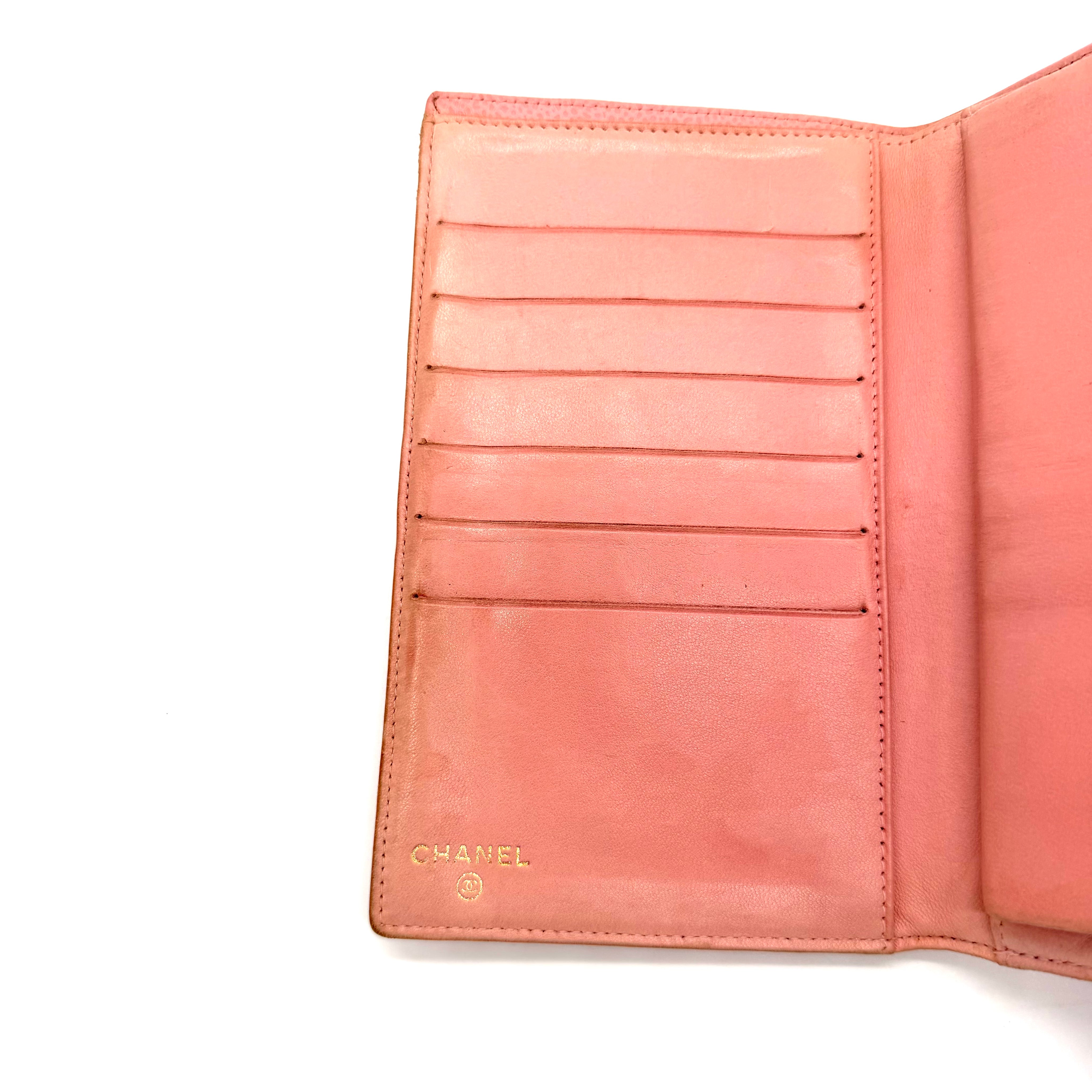 Chanel | CC Caviar Leather Long Wallet | Pink Caviar Leather | Gold-Tone Hardware