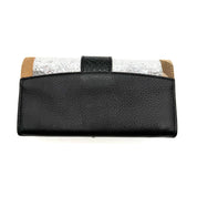 Burberry | Haymarket Check Continental Wallet | Black Leather and Classic Check Canvas | Silver-Tone Hardware