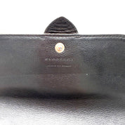 Burberry | Haymarket Check Continental Wallet | Black Leather and Classic Check Canvas | Silver-Tone Hardware