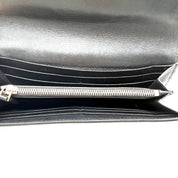 Burberry | Haymarket Check Continental Wallet | Black Leather and Classic Check Canvas | Silver-Tone Hardware