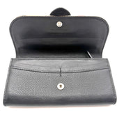 Burberry | Haymarket Check Continental Wallet | Black Leather and Classic Check Canvas | Silver-Tone Hardware