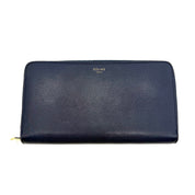 Celine | Long Zipped Wallet | Blue Leather | Gold-Tone Hardware