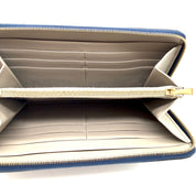 Celine | Long Zipped Wallet | Blue Leather | Gold-Tone Hardware