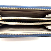 Celine | Long Zipped Wallet | Blue Leather | Gold-Tone Hardware