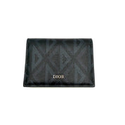 Dior | Oblique Card Holder | Black Dior Oblique Canvas and Leather | Silver-Tone Hardware