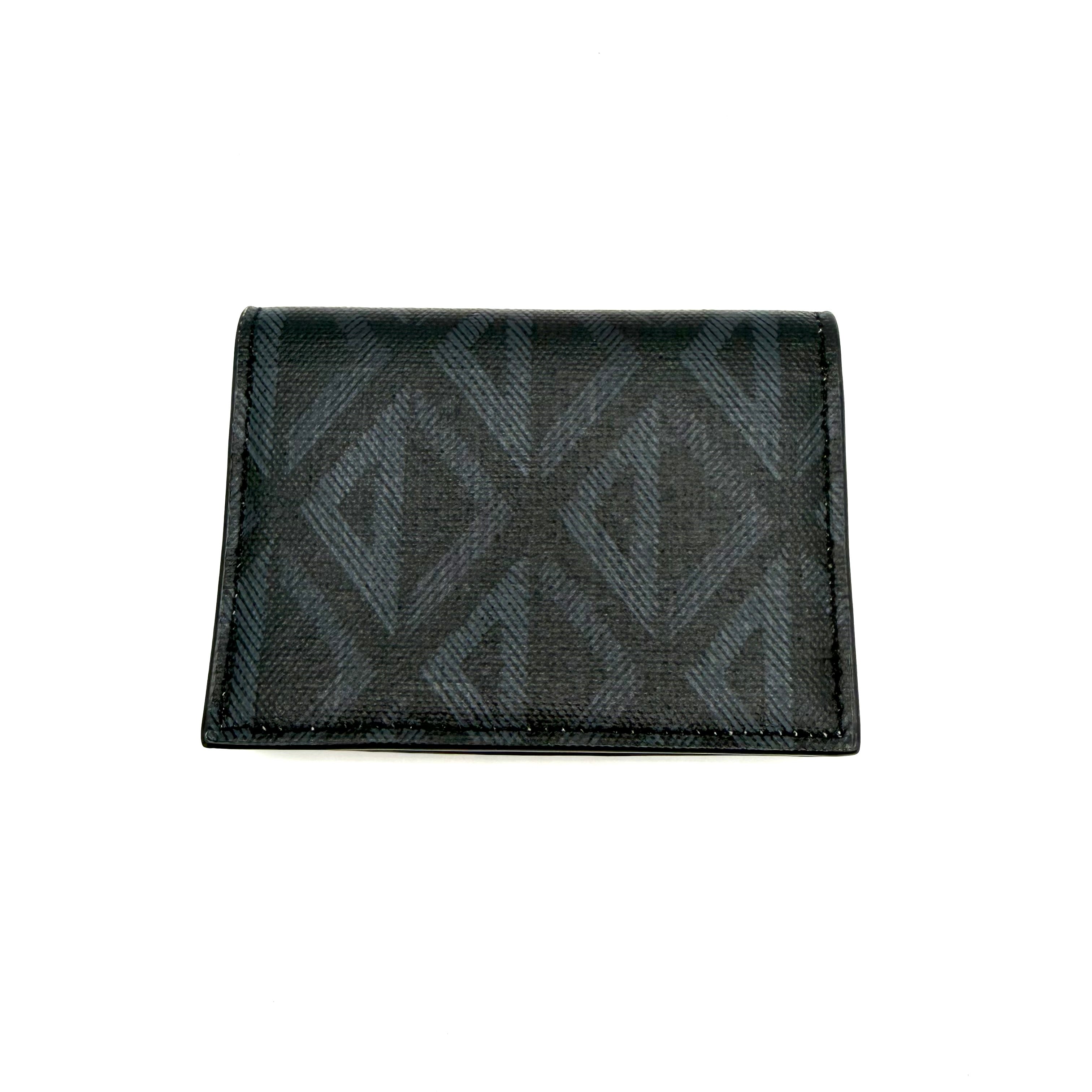 Dior | Oblique Card Holder | Black Dior Oblique Canvas and Leather | Silver-Tone Hardware