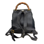Gucci Bamboo Backpack – Black Suede & Croc-Embossed Leather (Pristine Condition)