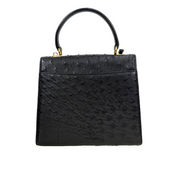 Gucci | Black Ostrich Leather Top Handle Bag (Pristine Condition)
