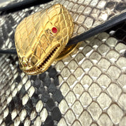 Bvlgari | Python Leather Chain Shoulder Bag – Gold & Natural Tones (Pristine Condition)