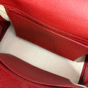 Hermès | Structured Top-Handle Bag – Red Leather & Woven Detail