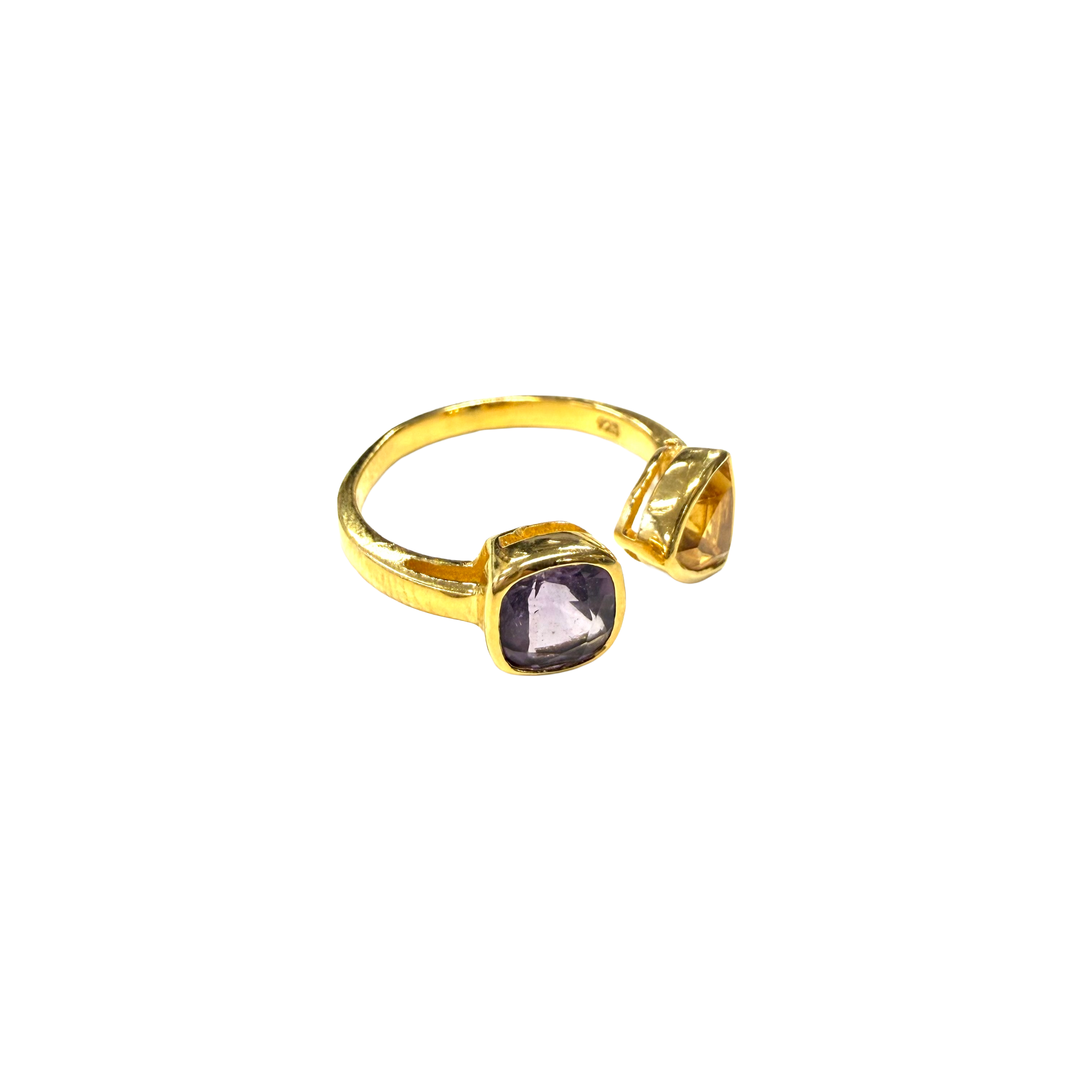 Hawkeye Vintage - Citrine & Amethyst Ring