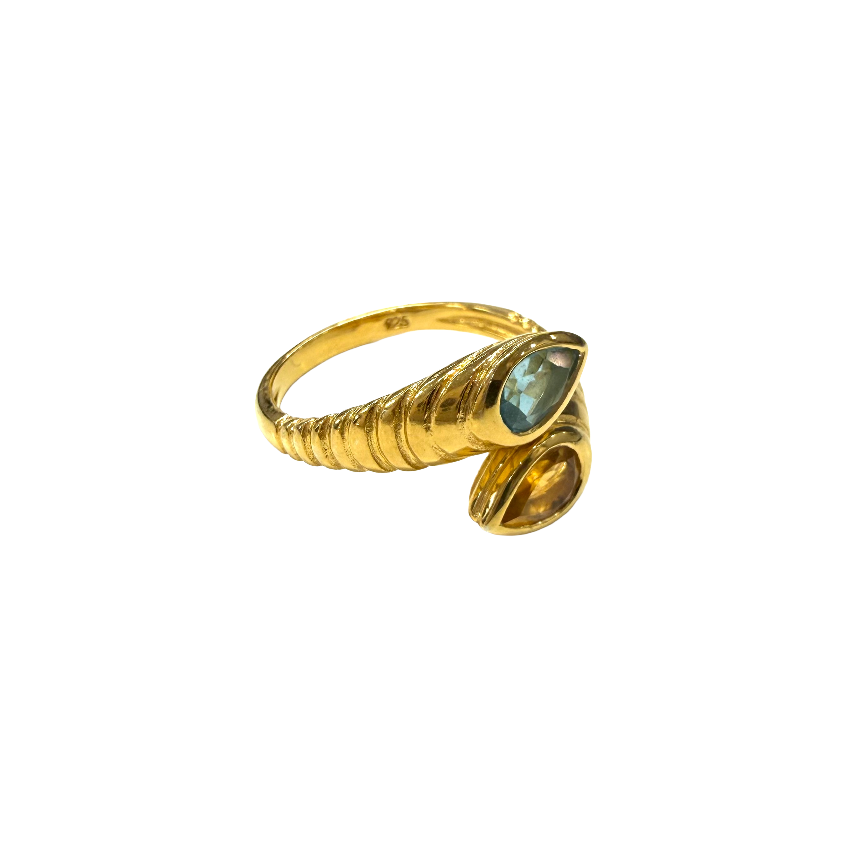Hawkeye Vintage - Citrine & Topaz Ring