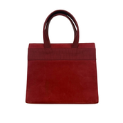 Salvatore Ferragamo | Vara Bow Top Handle Bag – Red Suede (Good Condition)