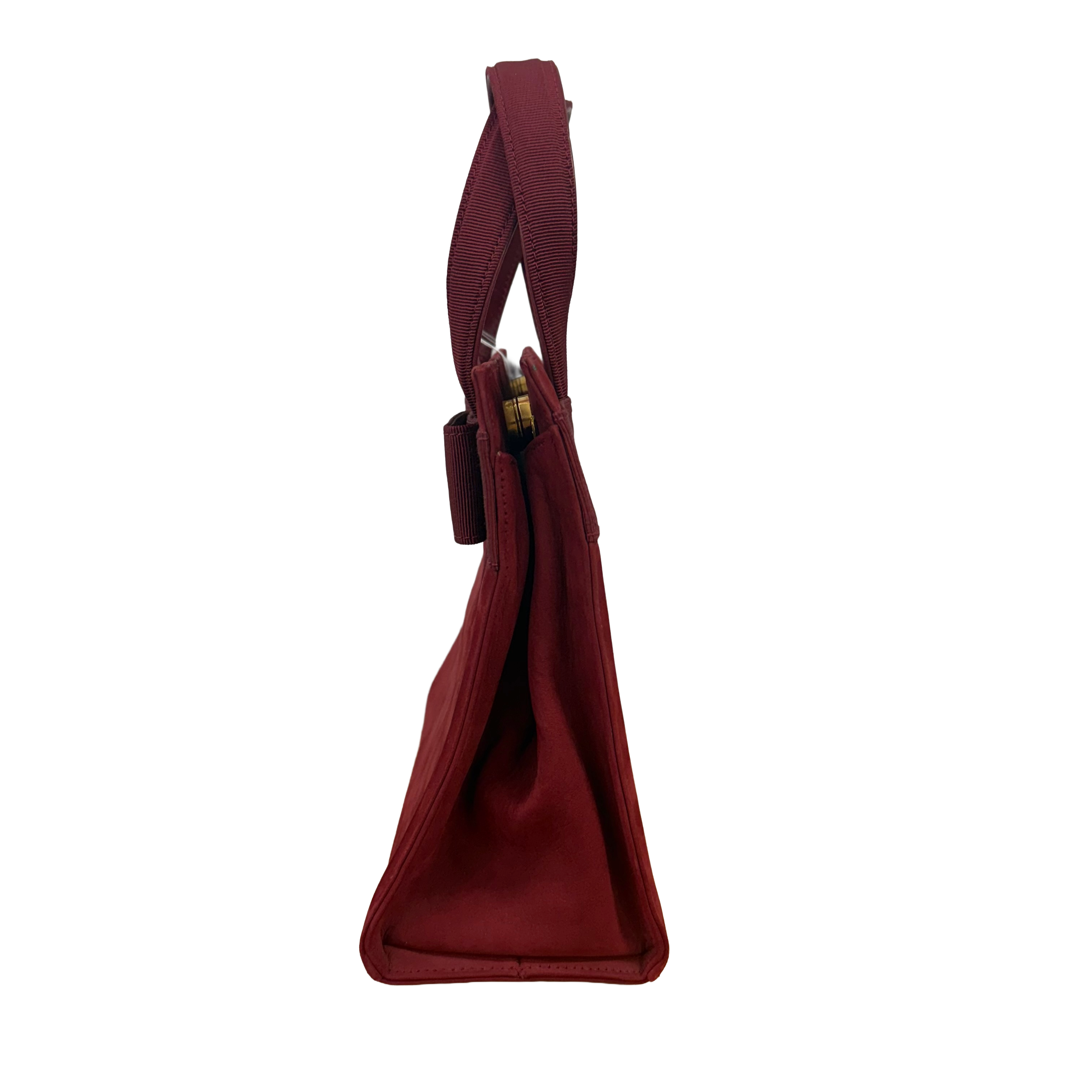 Salvatore Ferragamo | Vara Bow Top Handle Bag – Red Suede (Good Condition)