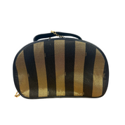 Fendi | Pequin Stripe Cosmetic Bag Set – Brown & Black (Pristine Condition)