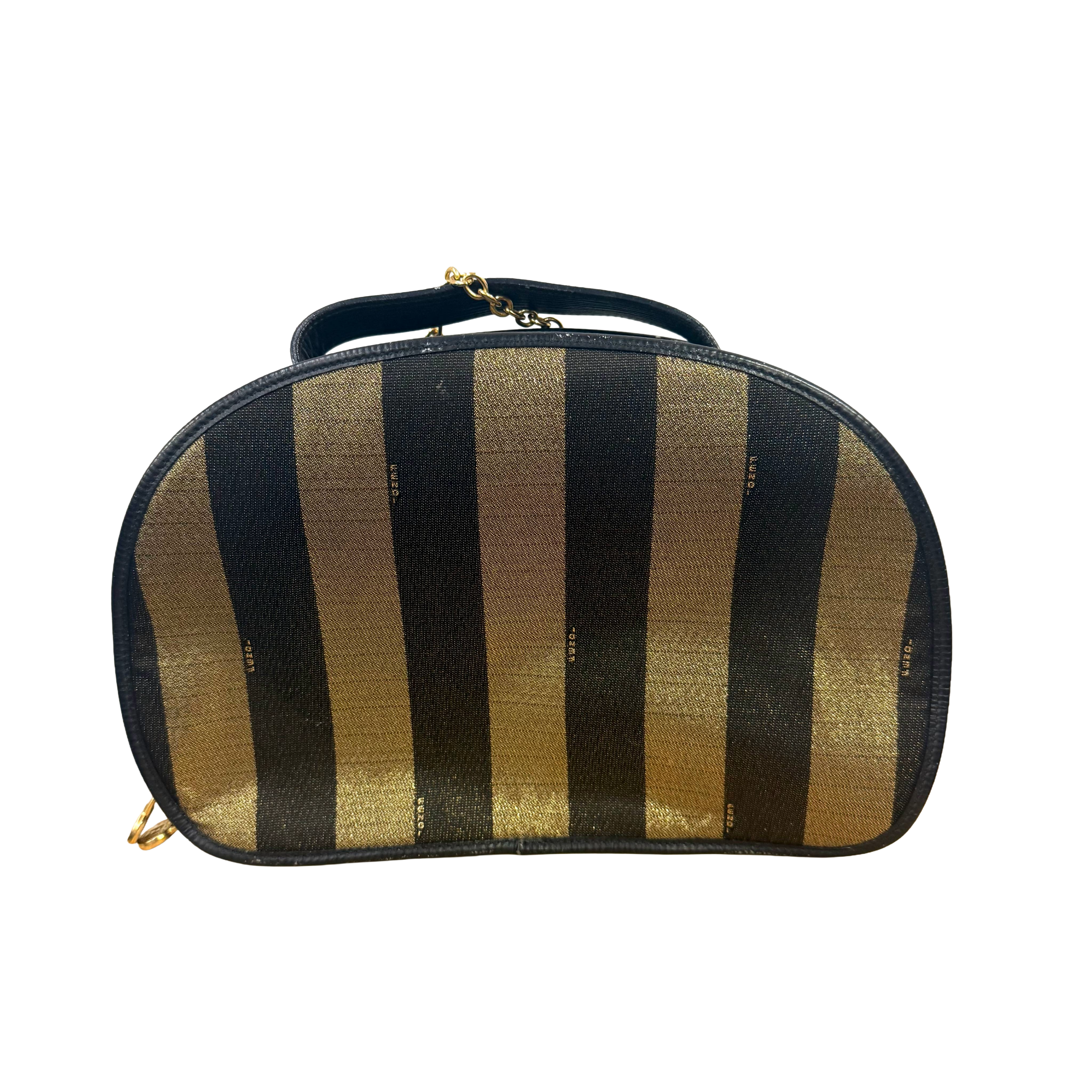 Fendi | Pequin Stripe Cosmetic Bag Set – Brown & Black (Pristine Condition)