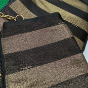 Fendi | Pequin Stripe Cosmetic Bag Set – Brown & Black (Pristine Condition)