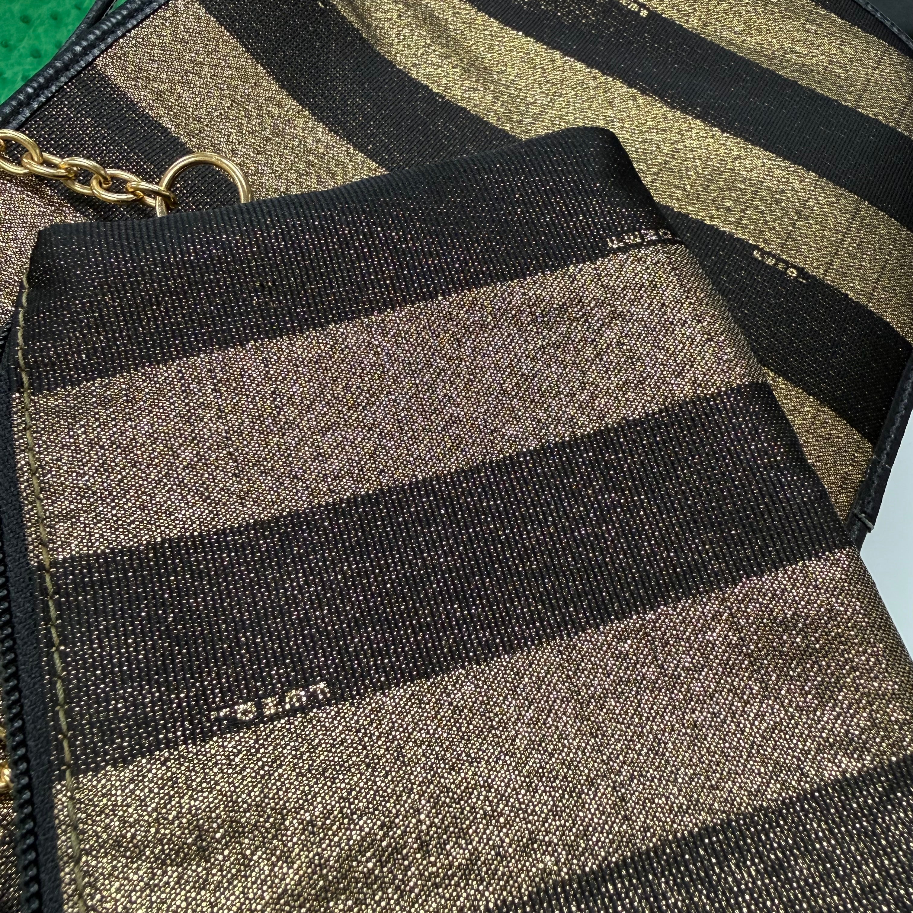 Fendi | Pequin Stripe Cosmetic Bag Set – Brown & Black (Pristine Condition)