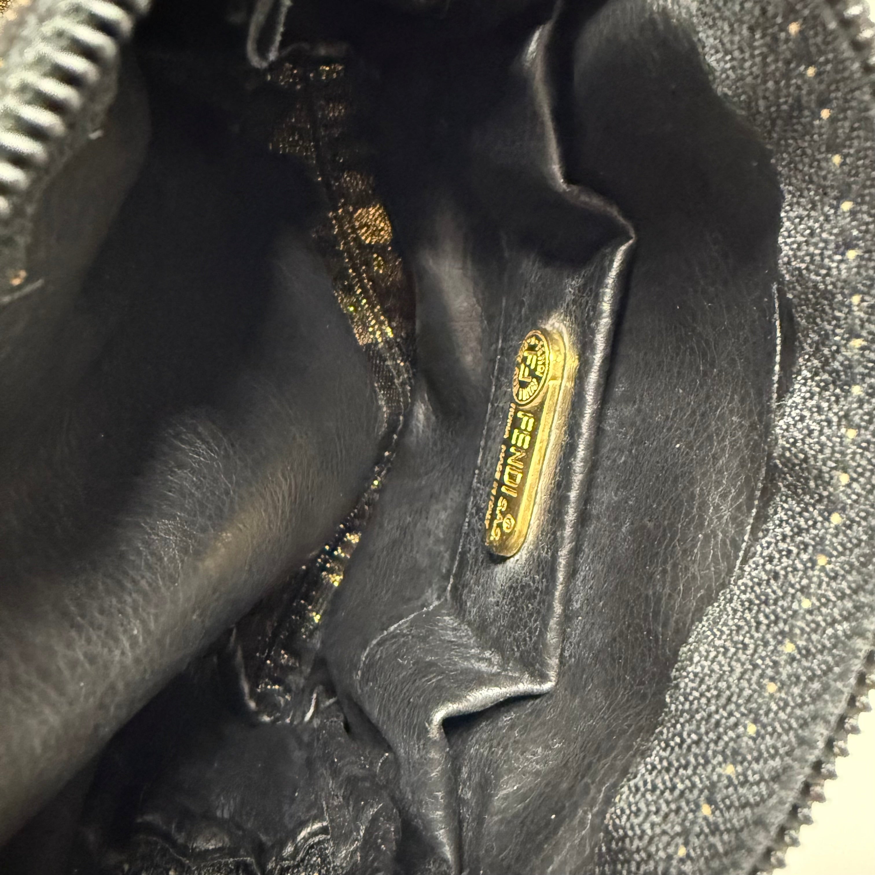 Fendi | Pequin Stripe Cosmetic Bag Set – Brown & Black (Pristine Condition)