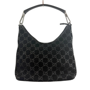 Gucci |  Black GG Jacquard Hobo Bag (Pristine Condition)