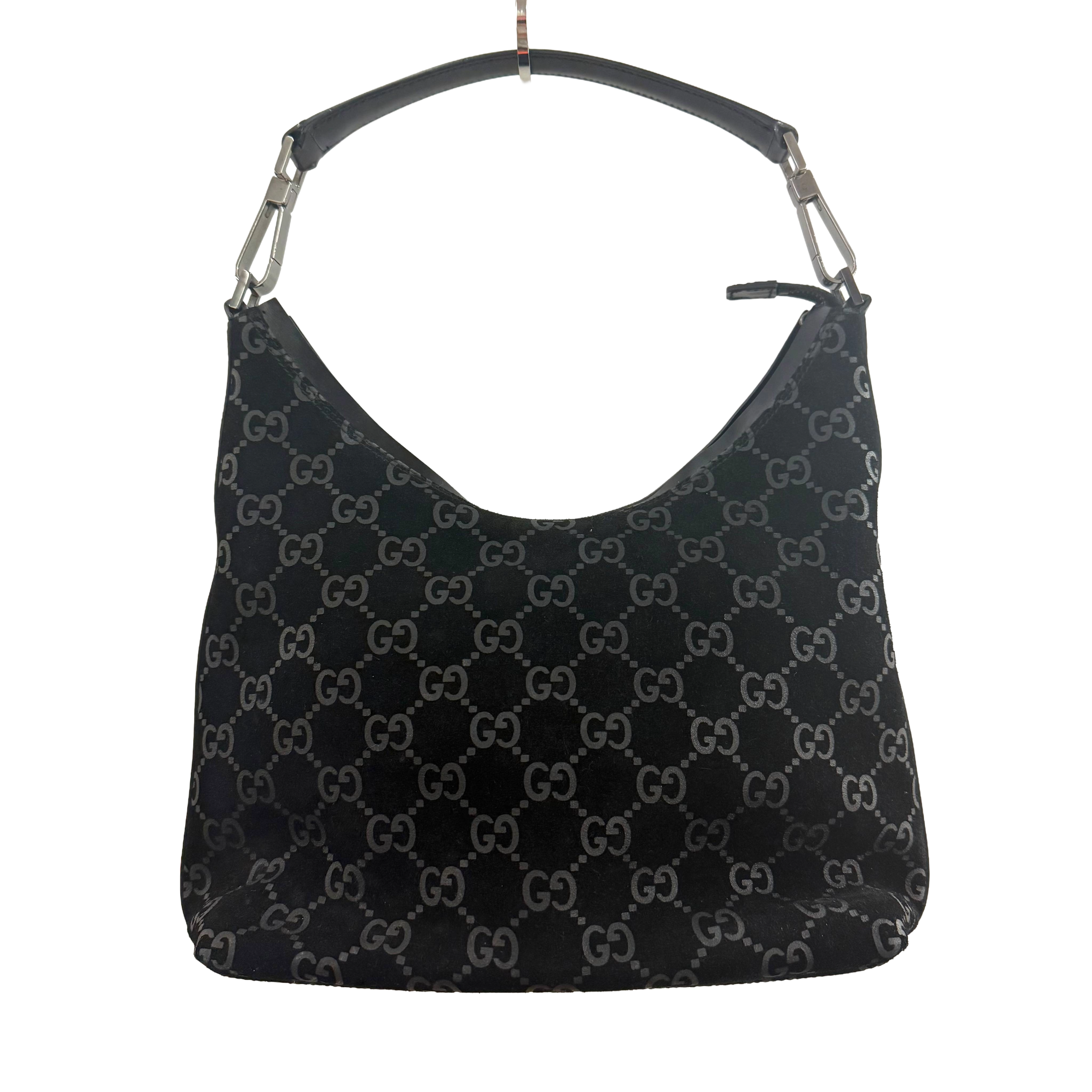 Gucci |  Black GG Jacquard Hobo Bag (Pristine Condition)