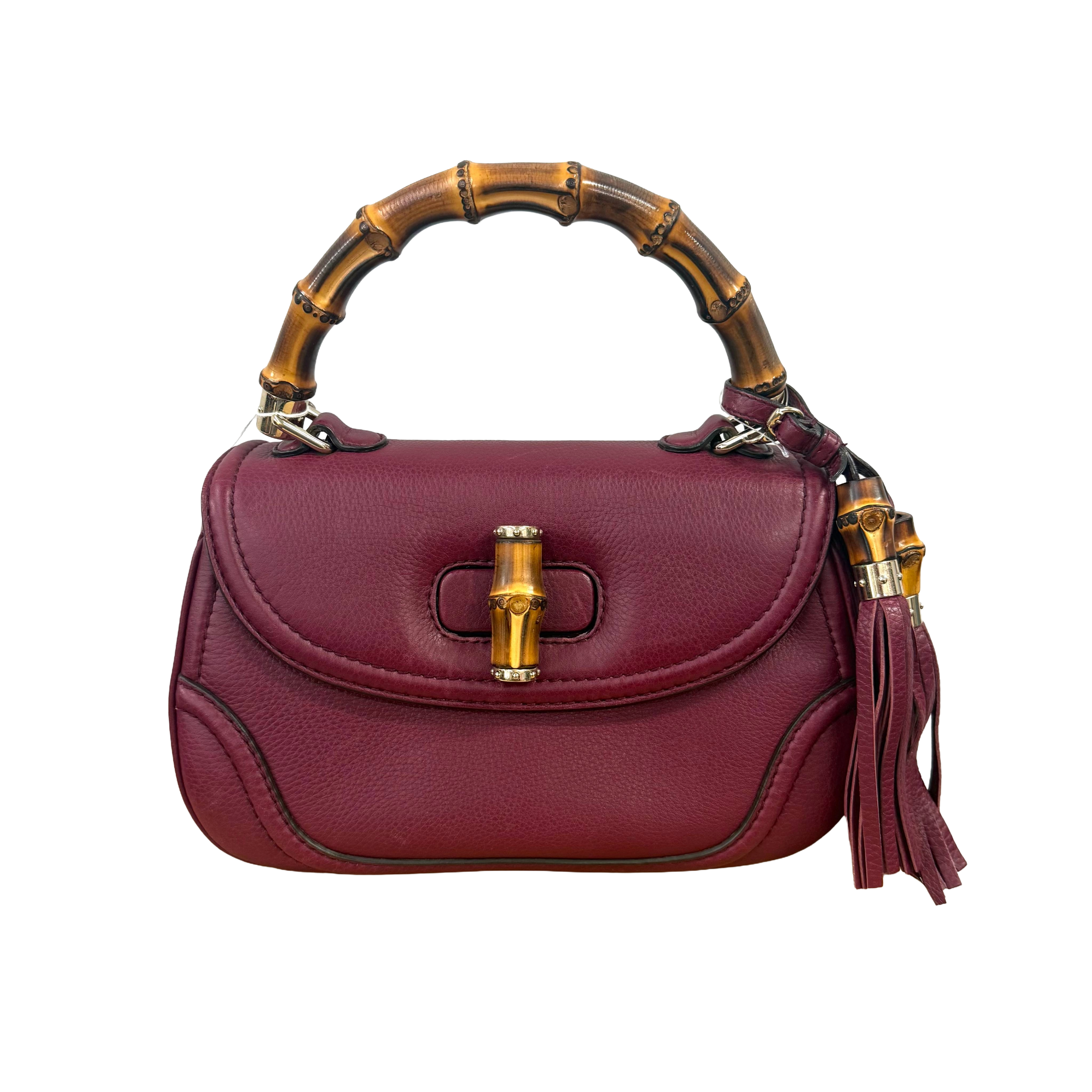 Gucci | Bamboo Top Handle Bag – Burgundy Leather (Pristine Condition)