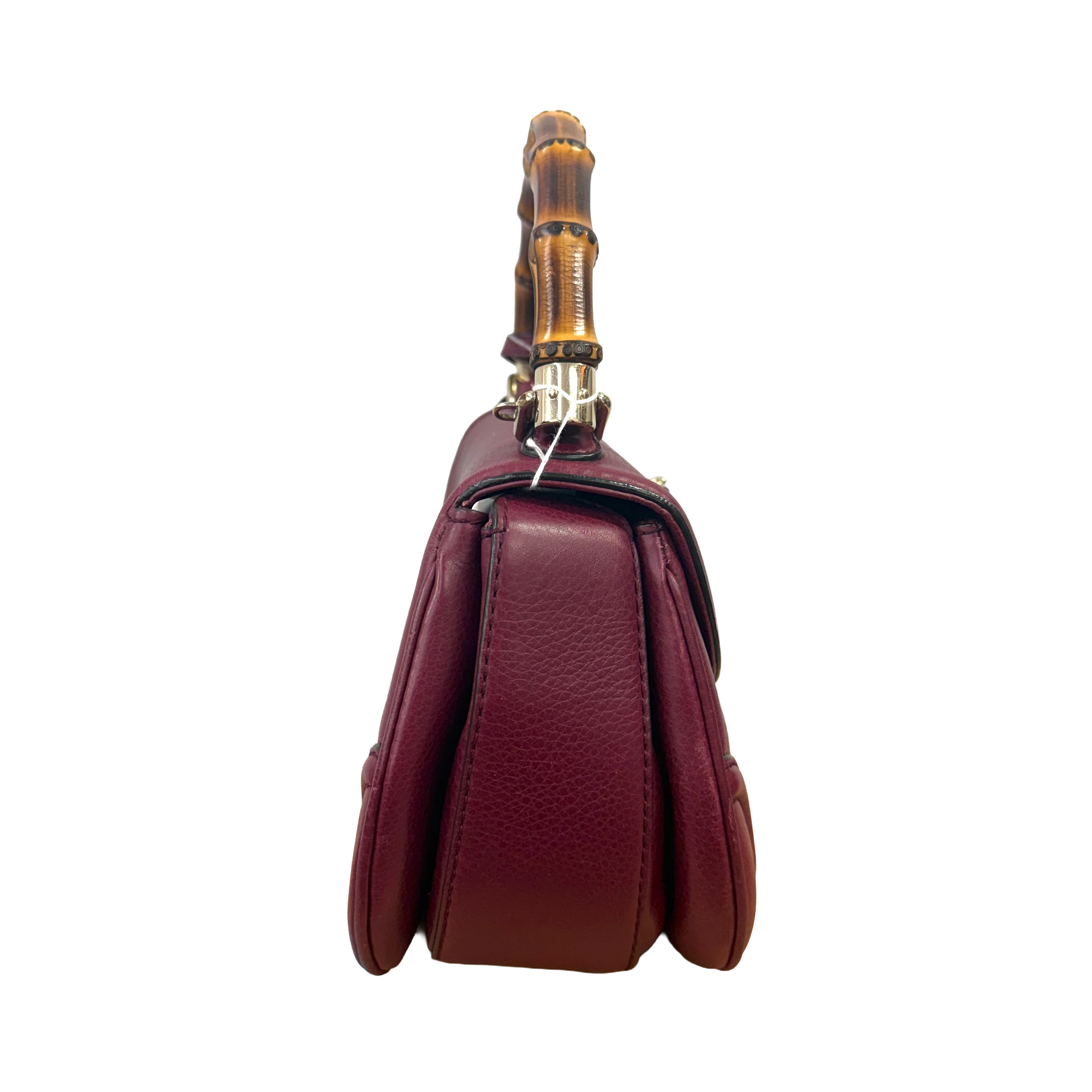 Gucci | Bamboo Top Handle Bag – Burgundy Leather (Pristine Condition)