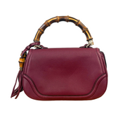 Gucci | Bamboo Top Handle Bag – Burgundy Leather (Pristine Condition)
